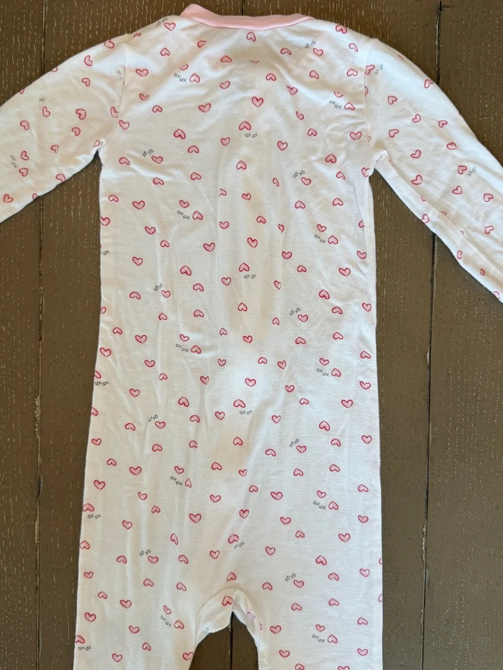 Milkberry Baby Girl VDay Heart Print Footed Pajamas/Long-Sleeve Onesie Size 24M